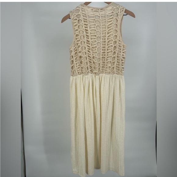 Zara cream ivory off white crochet midi dress - Picture 2 of 8